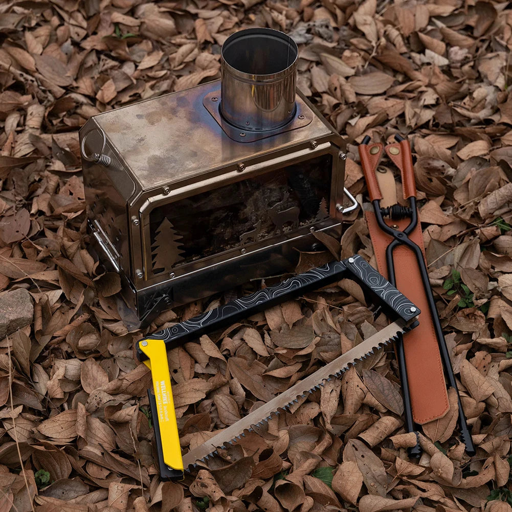 Folding Saw With Storage Bag Aluminum Camping Foldable Hand Saw