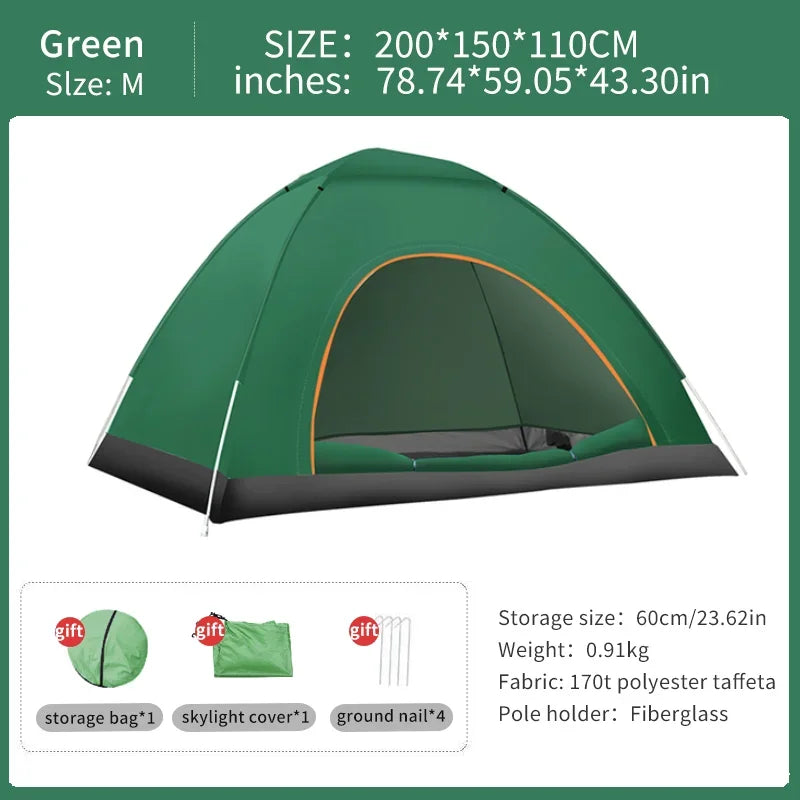 Outdoor Pop Up Tent Waterproof Automatic Setup Shelter UV Protection