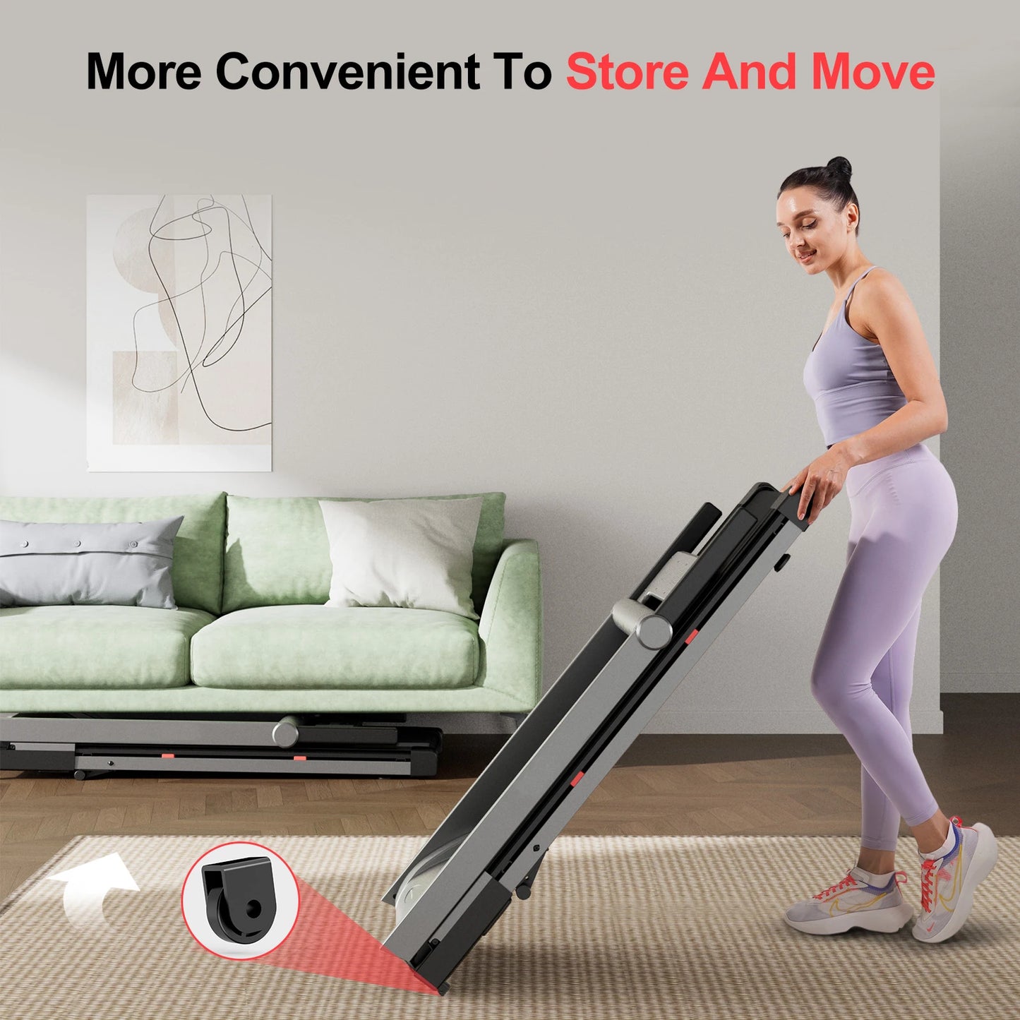Superun 3.5HP Foldable Incline Treadmill With Touch Screen App