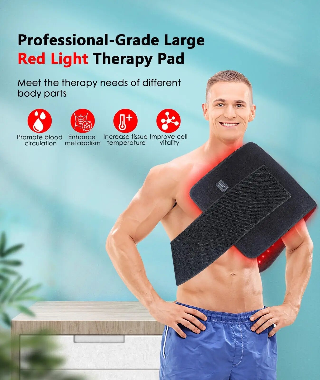 660nm and 850nm Infrared Light Therapy Pad for Pain Relief