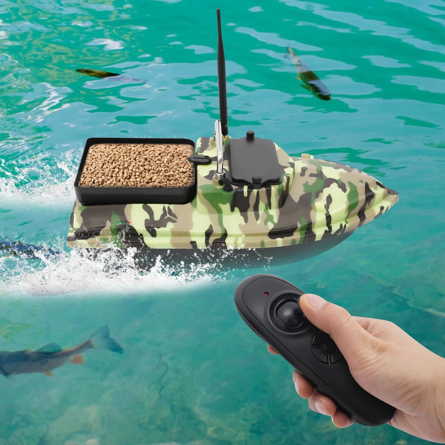 Dual Motor Fishing Bait Boat With Bag And 500m Remote
