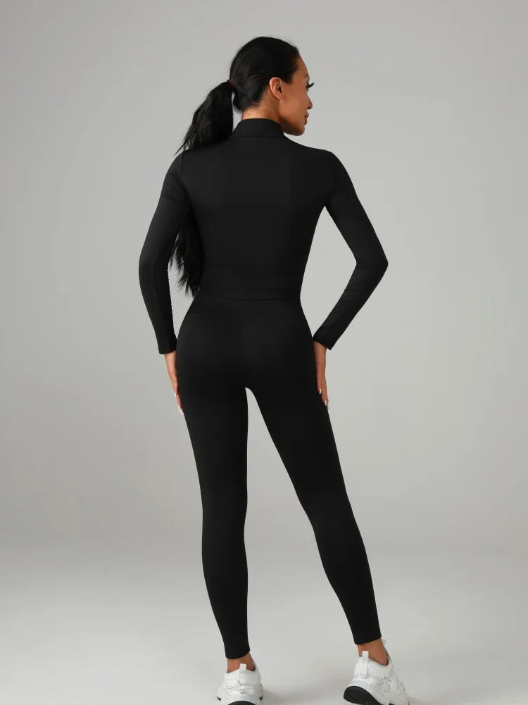 Women's Yoga Set Knit Polyester Fitted Performance Workout Wear