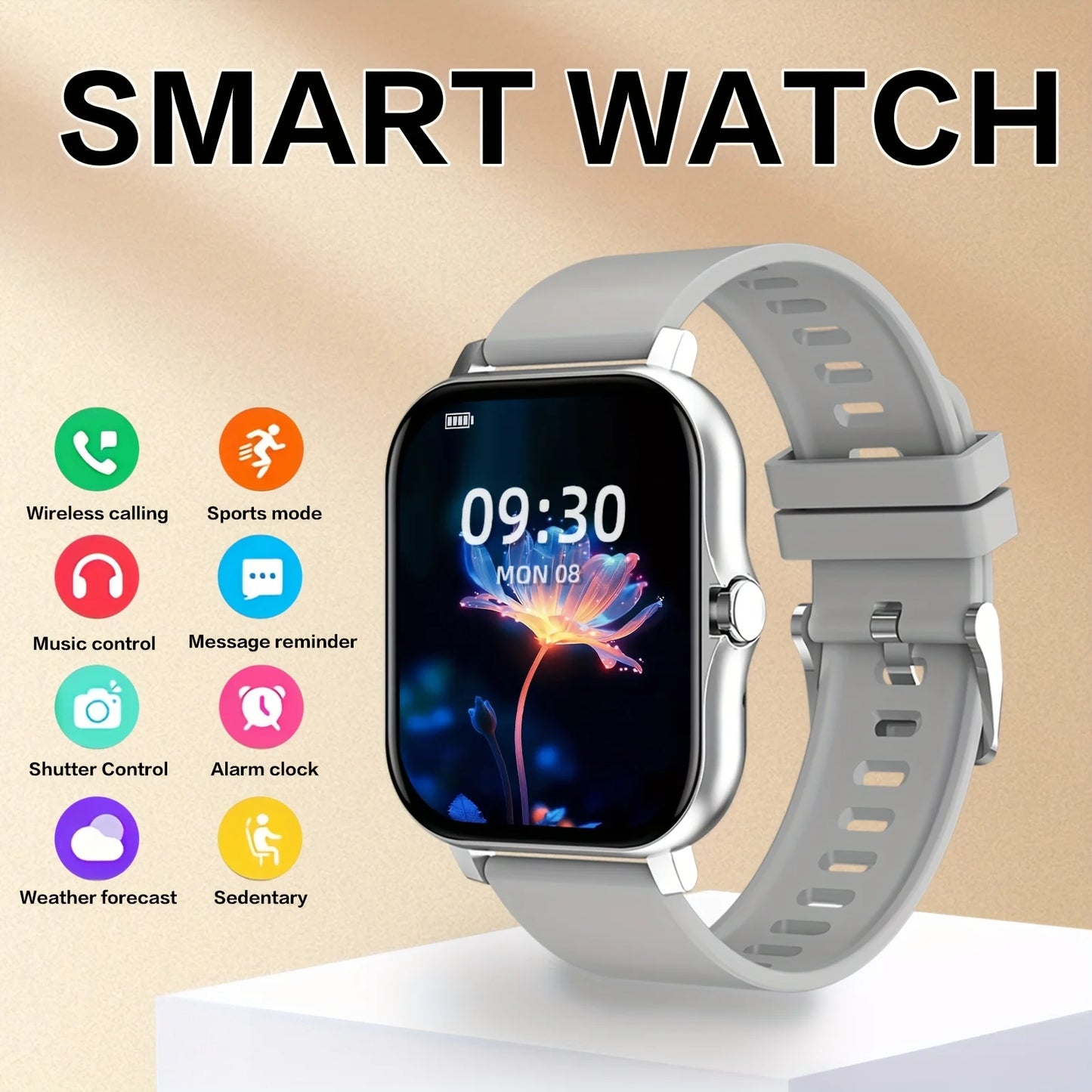 LAXASFIT Smartwatch Bluetooth Calling Heart Rate Monitor Android iOS