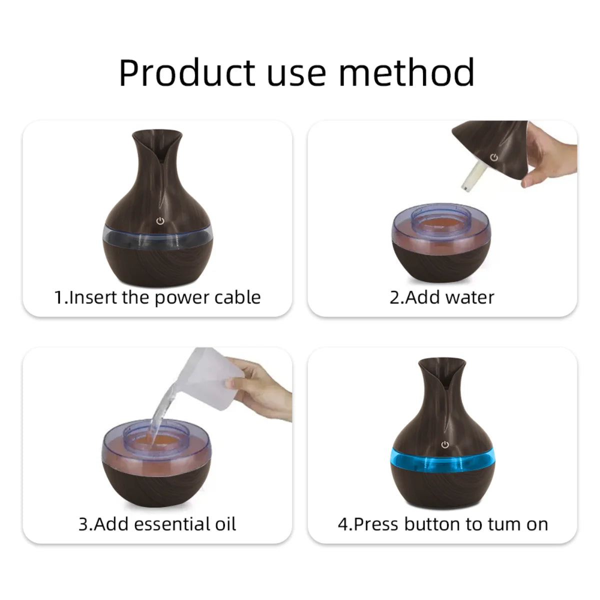 LISM 2 Pack Essential Oil Diffuser Ultra Quiet Humidifier USB Powered