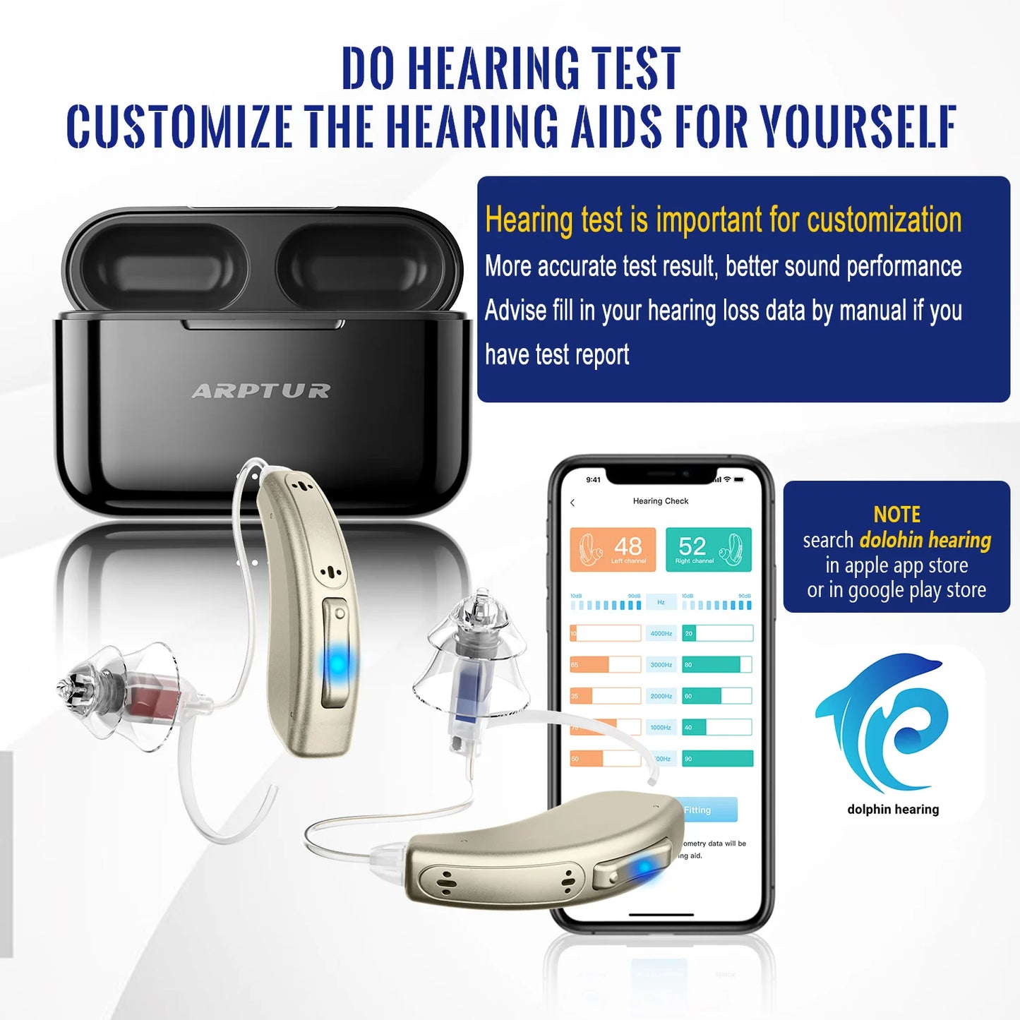 ZepauFOG50 Bluetooth Hearing Aids Rechargeable With App Control