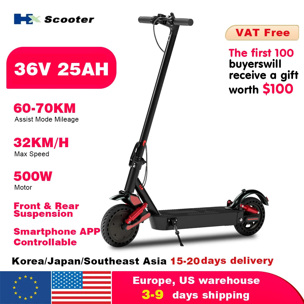 HX D06 Electric Scooter 500W 36V Foldable EScooter