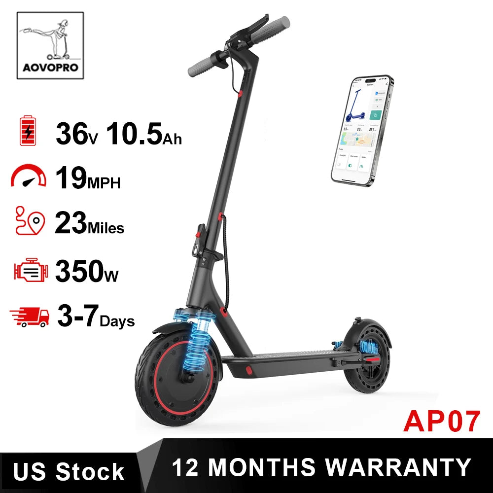 AOVOPRO AP07 Electric Scooter Foldable With Smart App Control