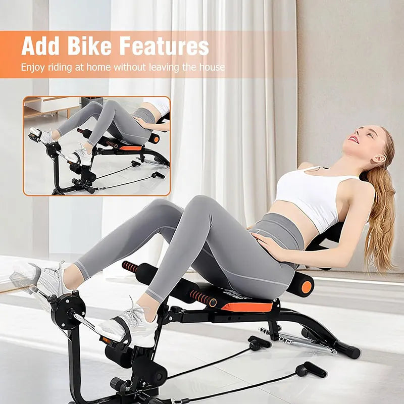 KBQ Foldable Abdominal Exercise Bench 6-In-1 Core Trainer