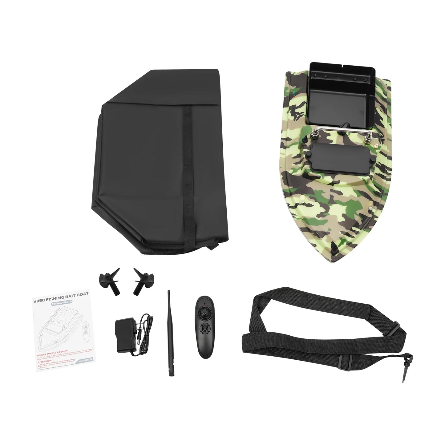 Dual Motor Fishing Bait Boat With Bag And 500m Remote