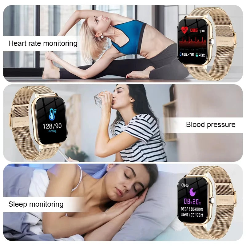 LAXASFIT Smartwatch Bluetooth Calling Heart Rate Monitor Android iOS