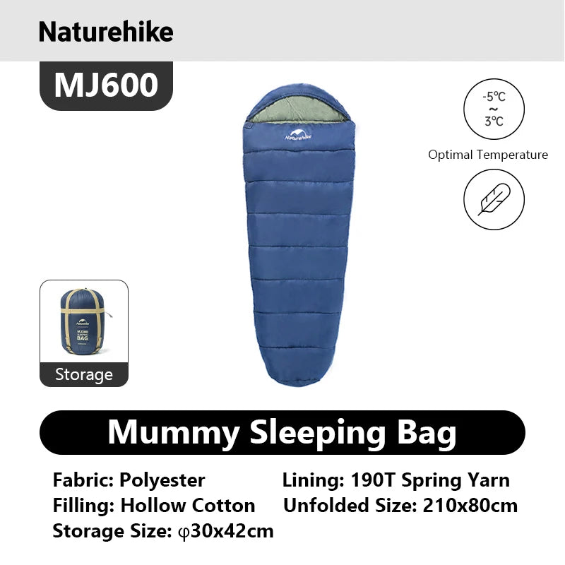 Naturehike Mummy Sleeping Bags MJ300 MJ600 Ultra Warm Camping