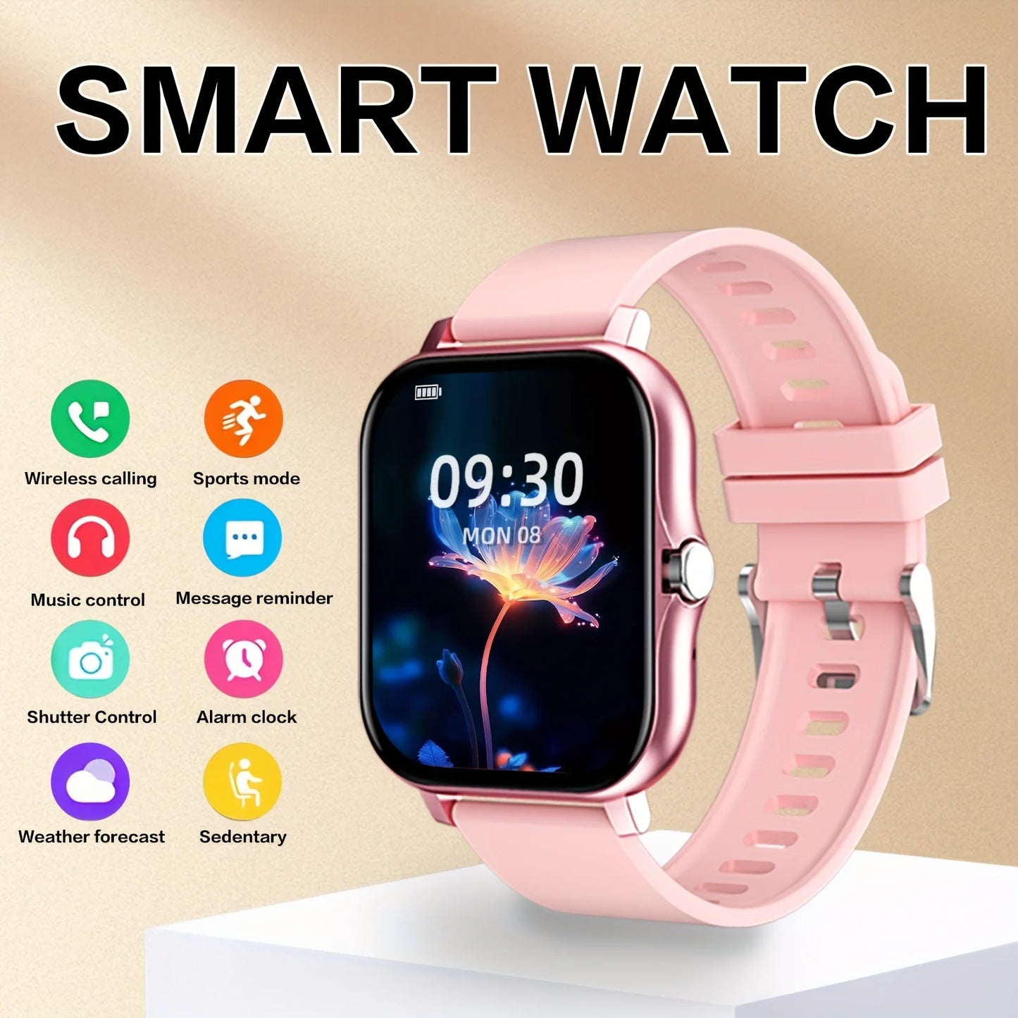LAXASFIT Smartwatch Bluetooth Calling Heart Rate Monitor Android iOS