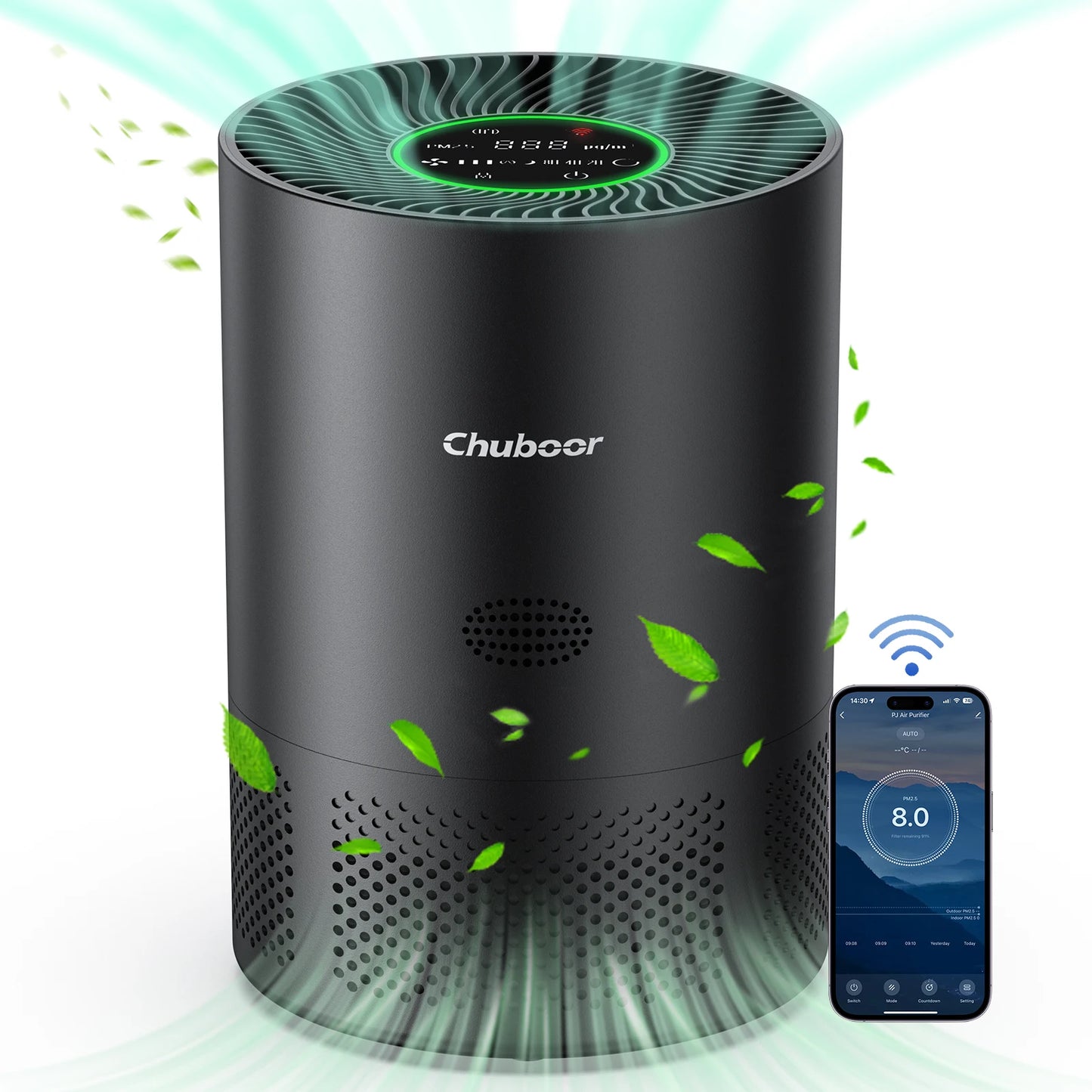 Chuboor H13 True HEPA Air Purifier Smoke Dust PM25
