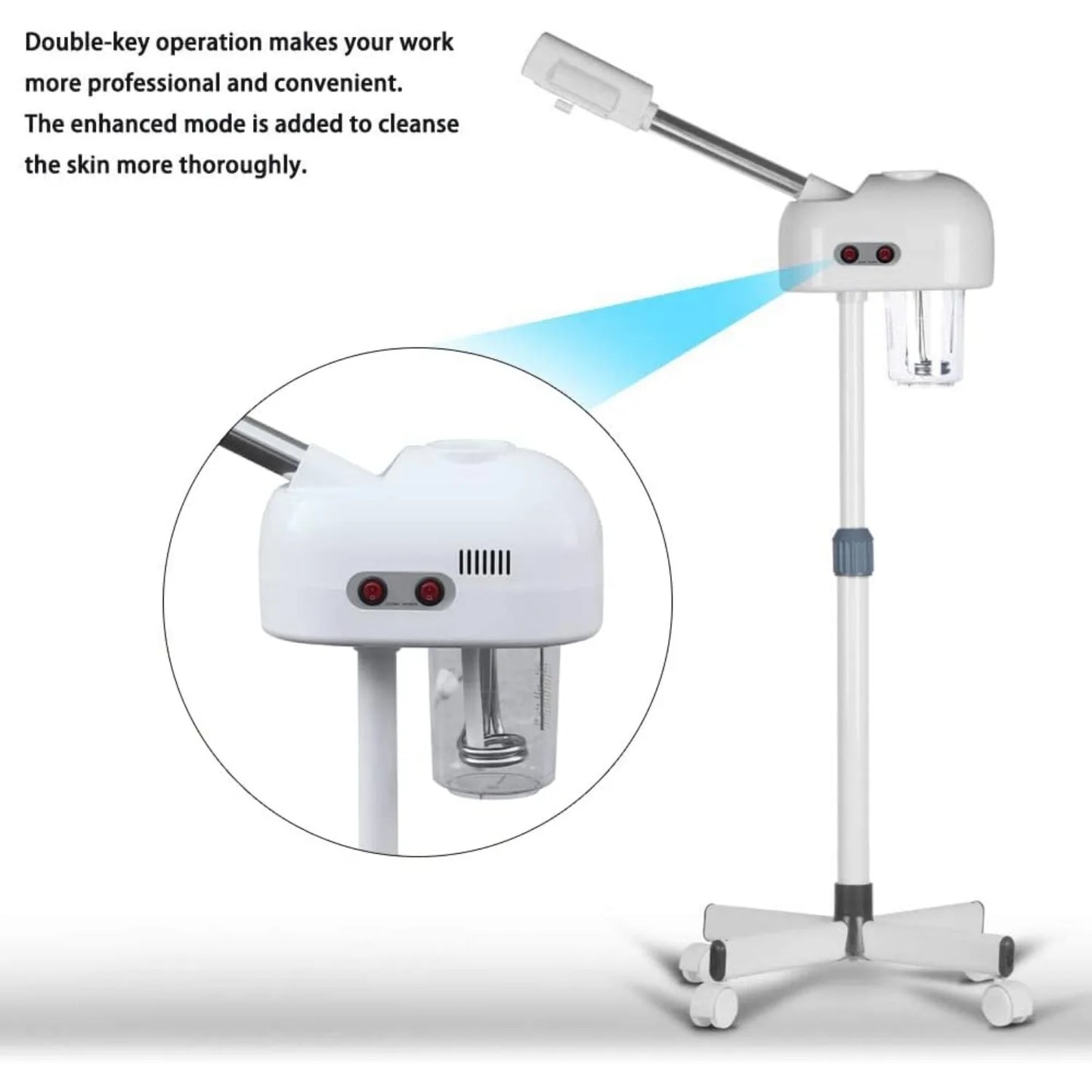 Bymaocar Facial Steamer With 360 Degree Rotating Nozzle