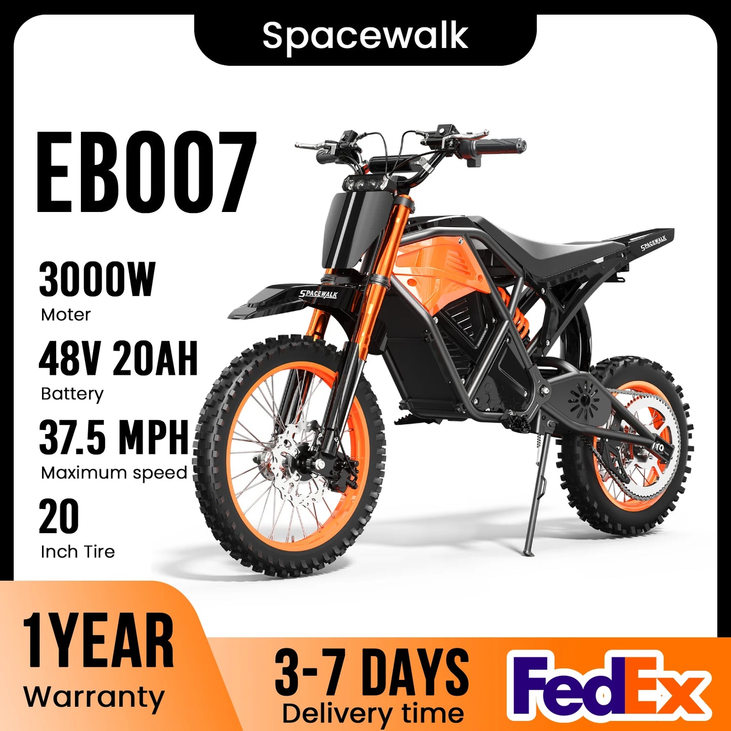 EILLEO SPACEWALK EB007 48V Electric Dirt Bike for Adults