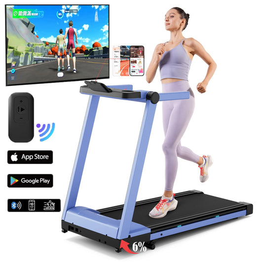 Superun 3.5HP Foldable Incline Treadmill With Touch Screen App
