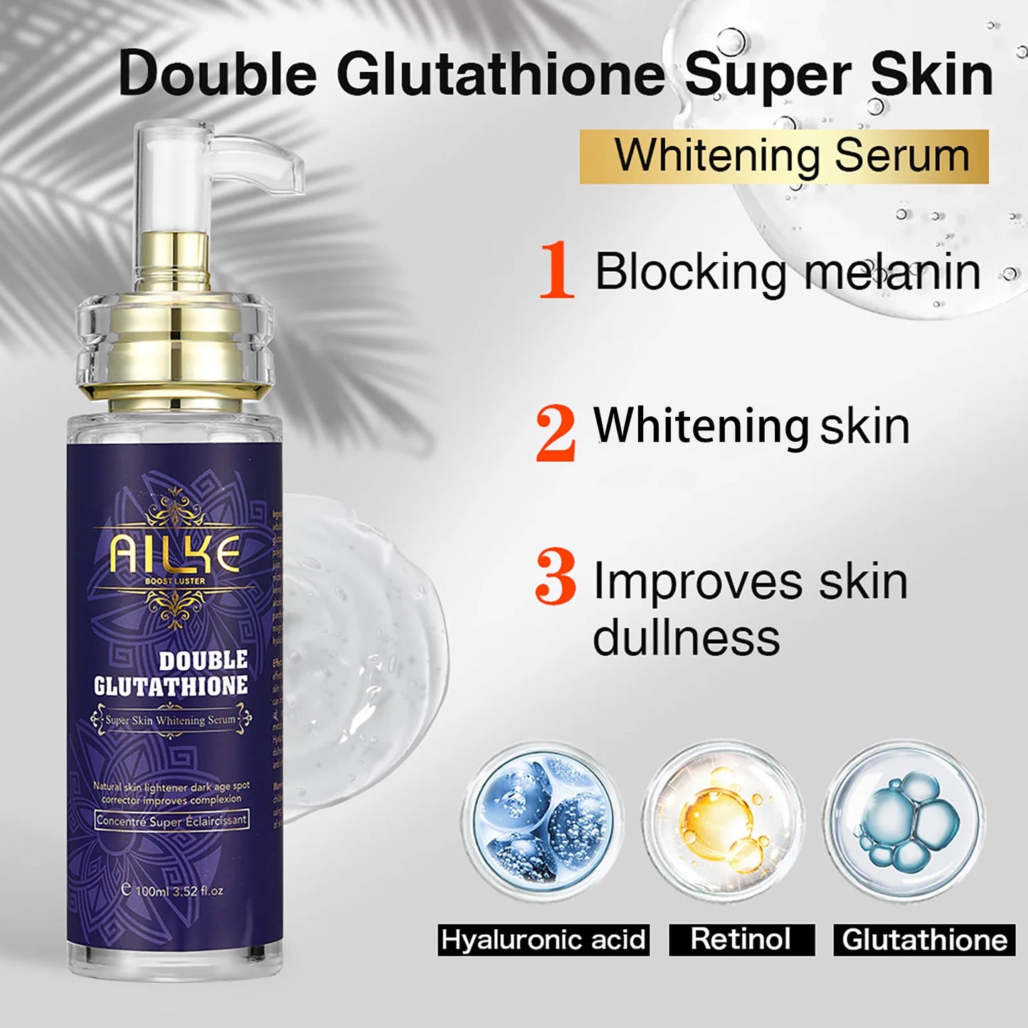 AILKE Double Glutathione Whitening Skin Care for Even Tone