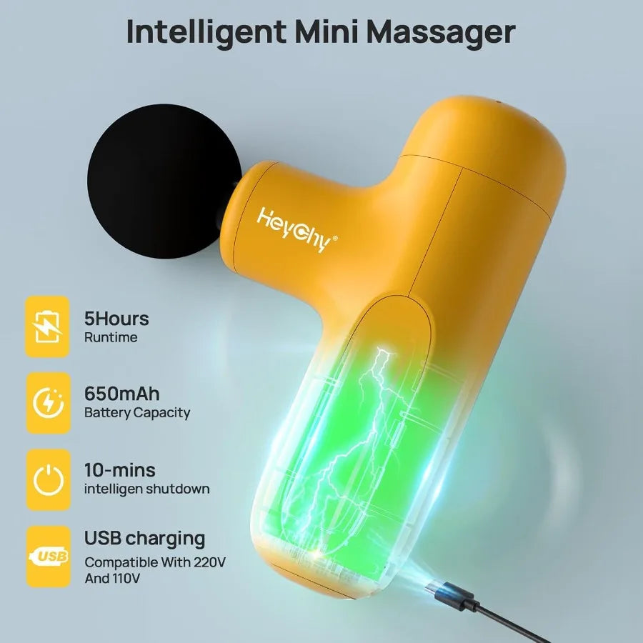 Mini Massage Gun Deep Tissue Percussion Massager With 4 Attachments