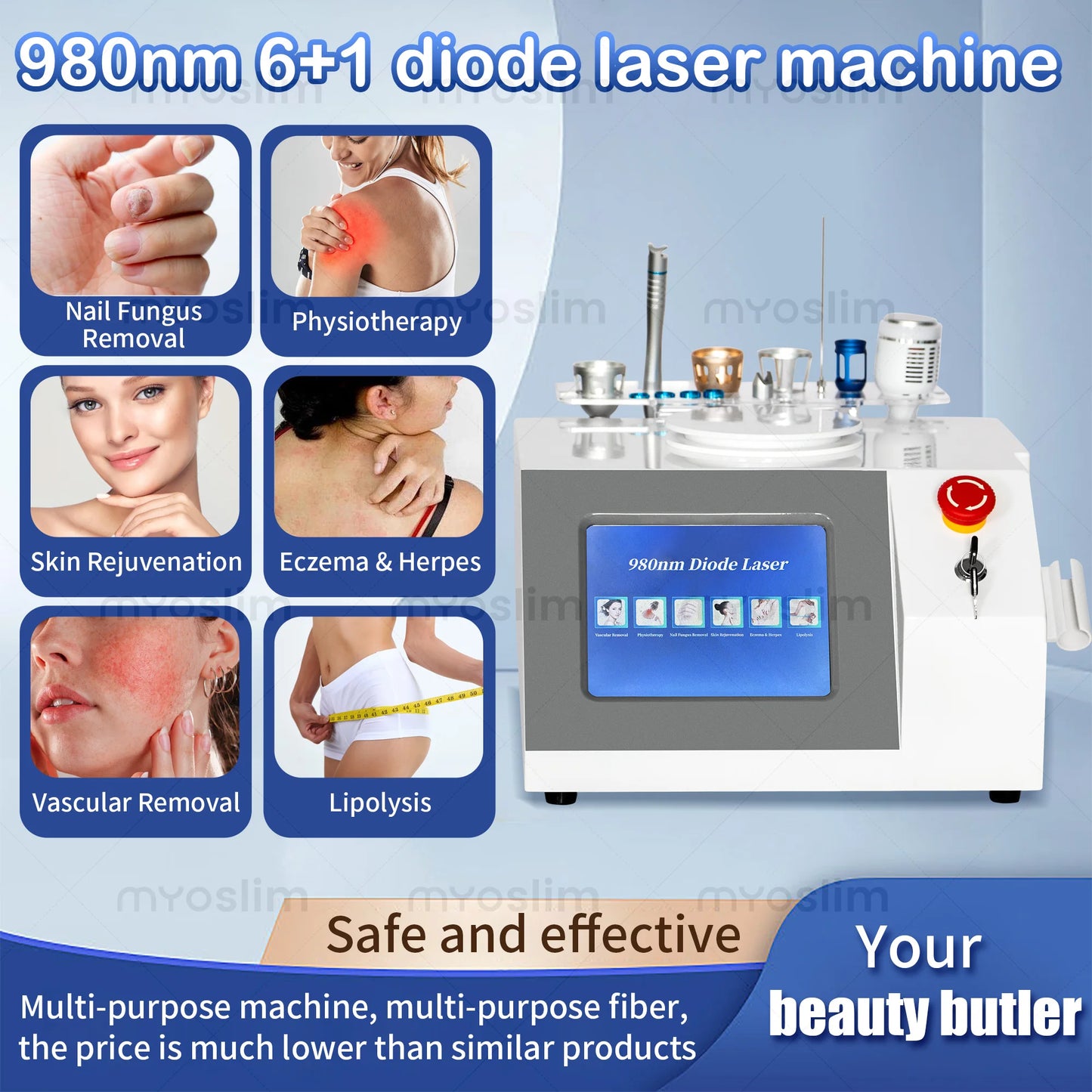 Diode Laser Machine 980nm 1470nm For Face Lift Fat Removal