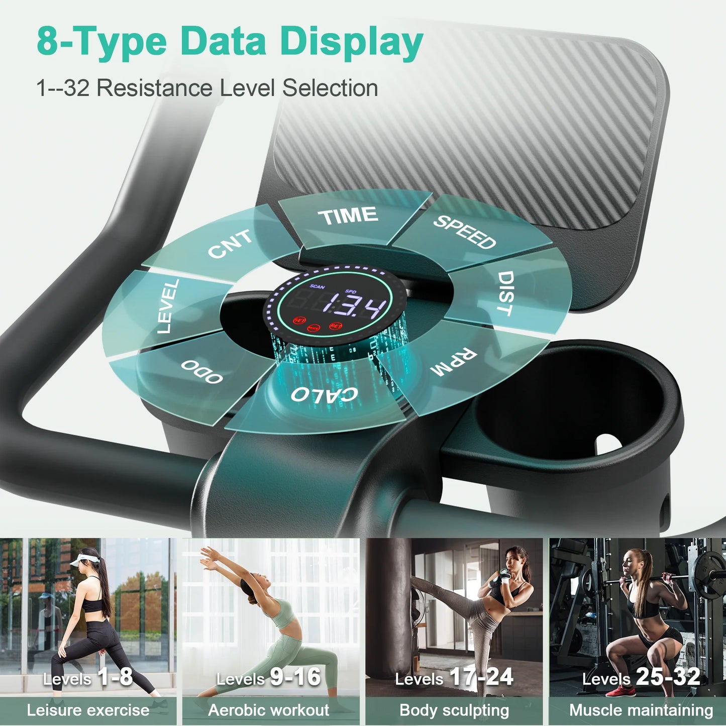 Superun Magnetic Resistance Low Noise Exercise Bike For Home Gym