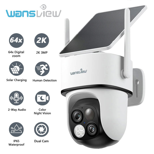 Wansview 2K Dual Lens WiFi Outdoor PTZ Surveillance Camera