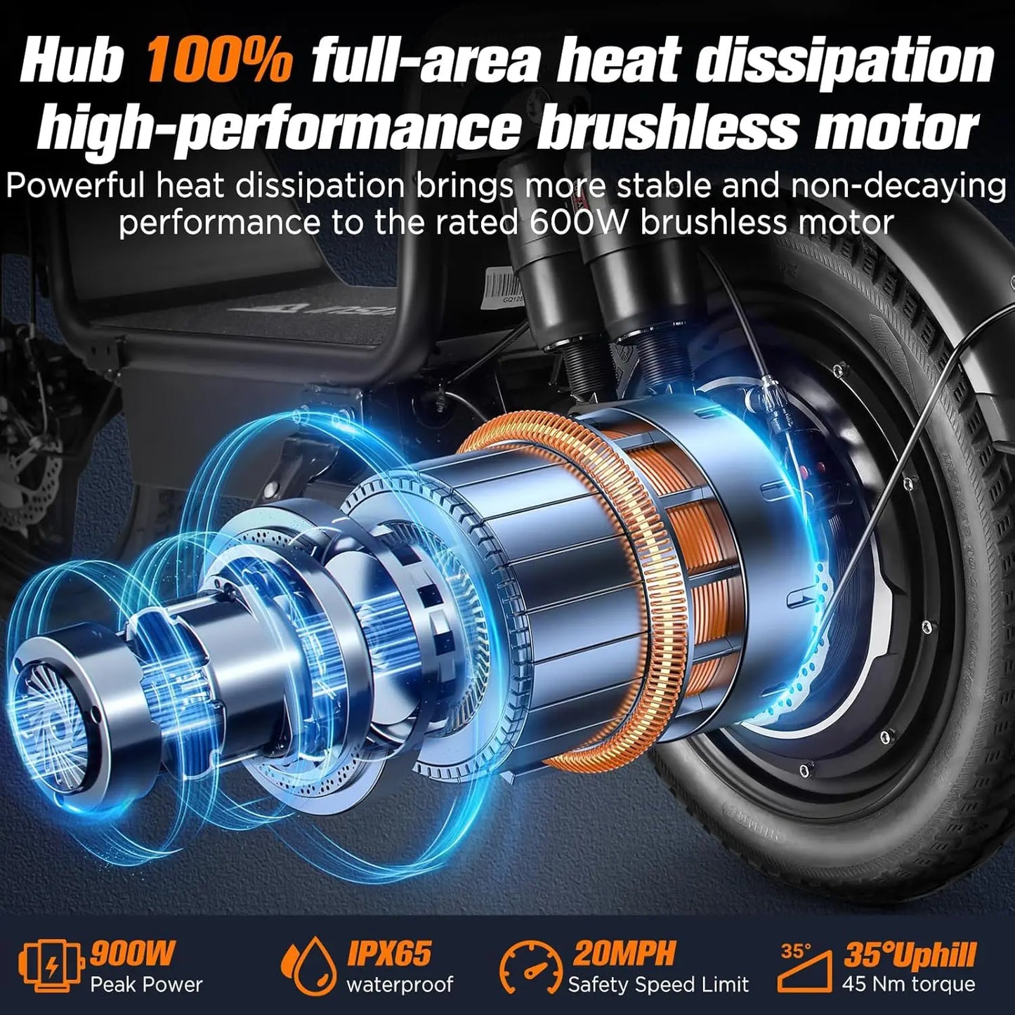 INSDRGNC14 Foldable Adult Electric Bicycle With Seat 900W