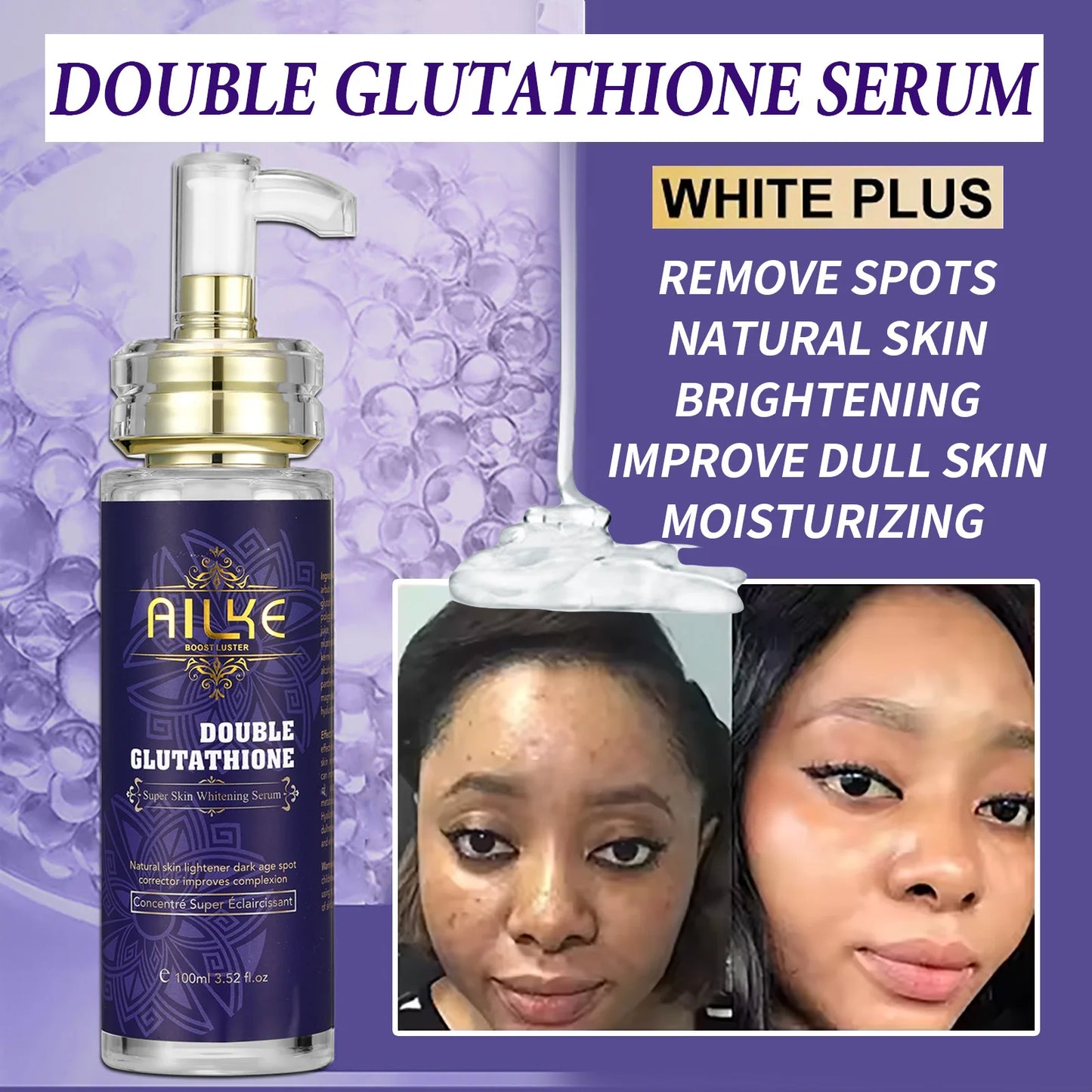 AILKE Double Glutathione Whitening Skin Care for Even Tone