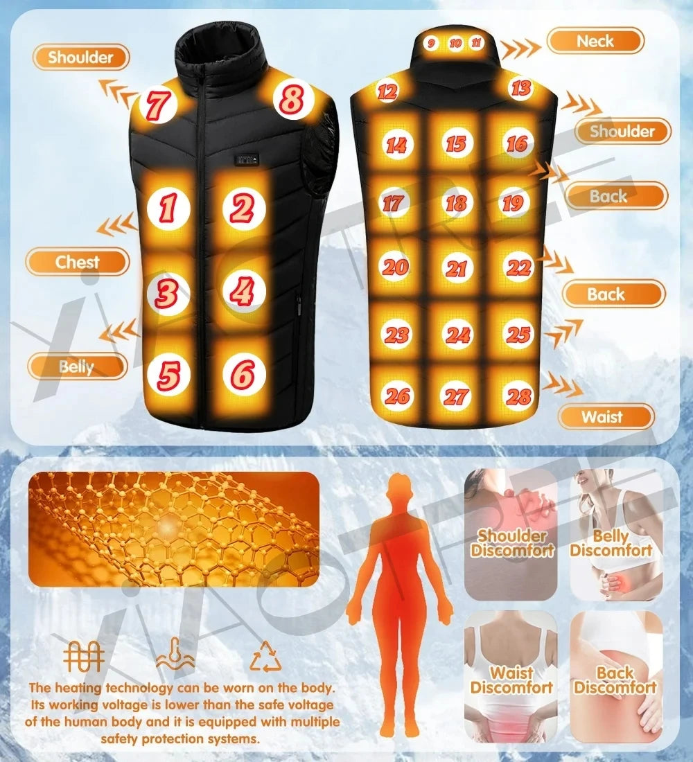 XIAOTREECN Heated Vest USB Electric Warmer For Camping And Hunting