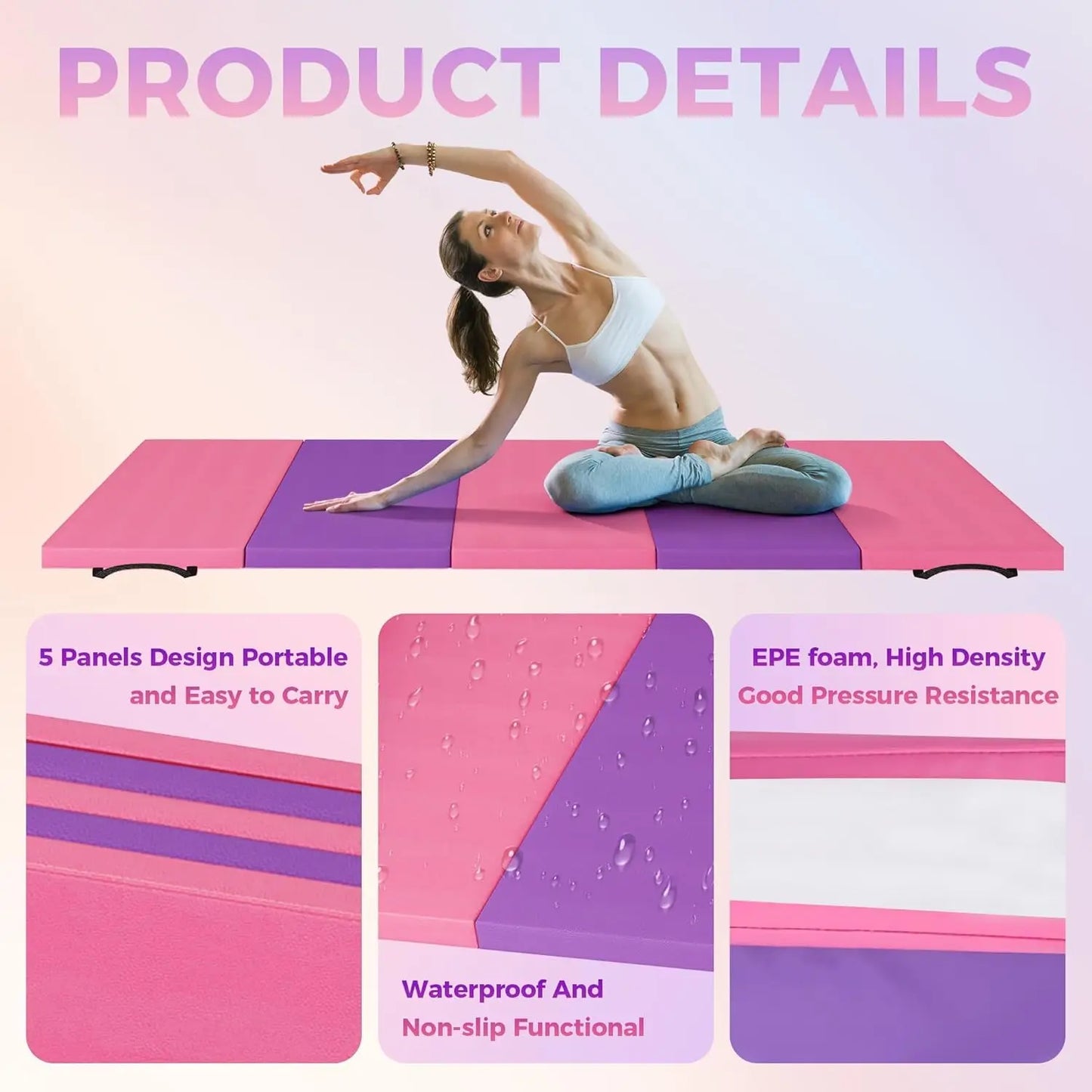 Twister.CK Folding Gym Mat High-Density EPE Foam Non-Slip
