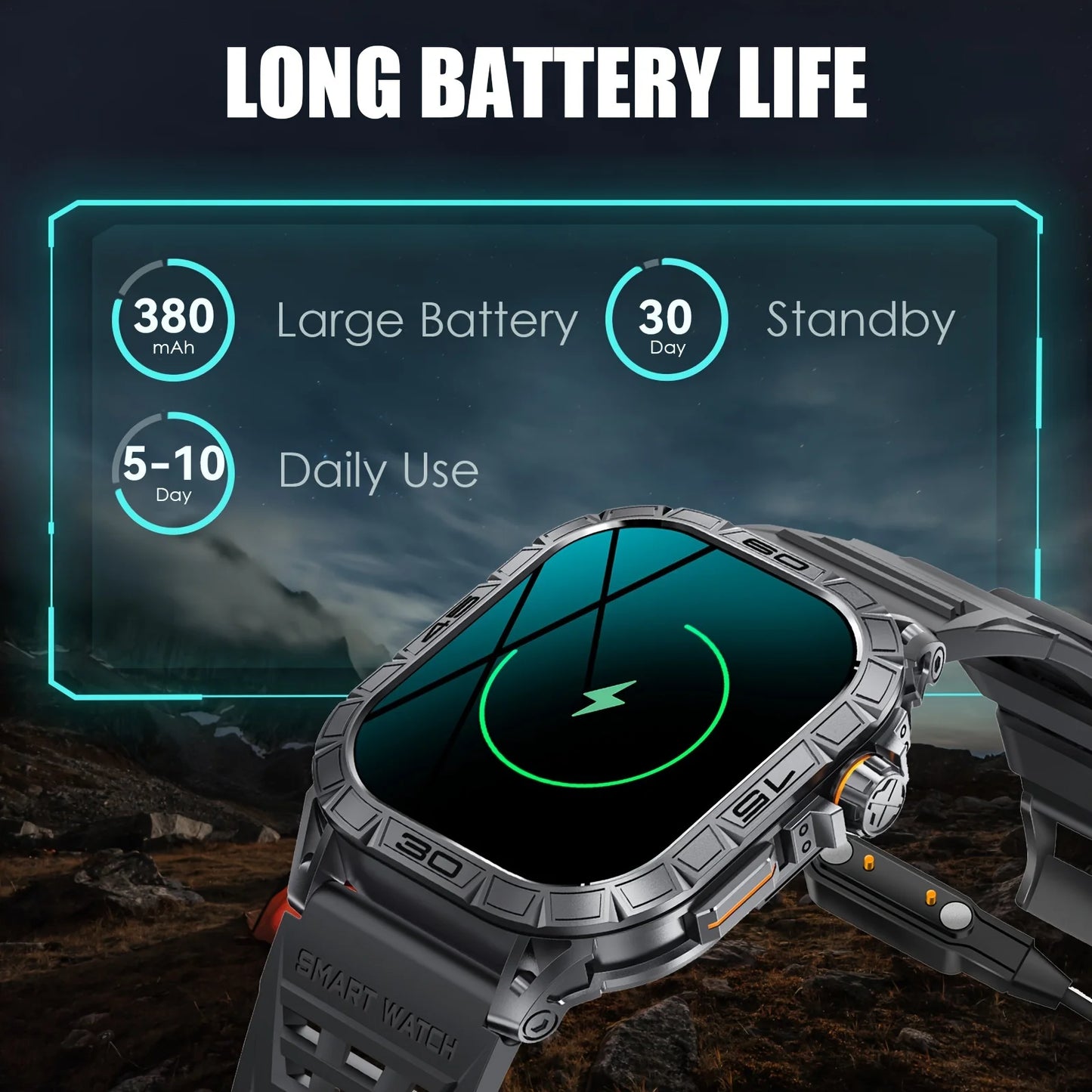 LaNikar Smart Watch K63 With 100 Plus Sport Modes IP68 Waterproof HR BP