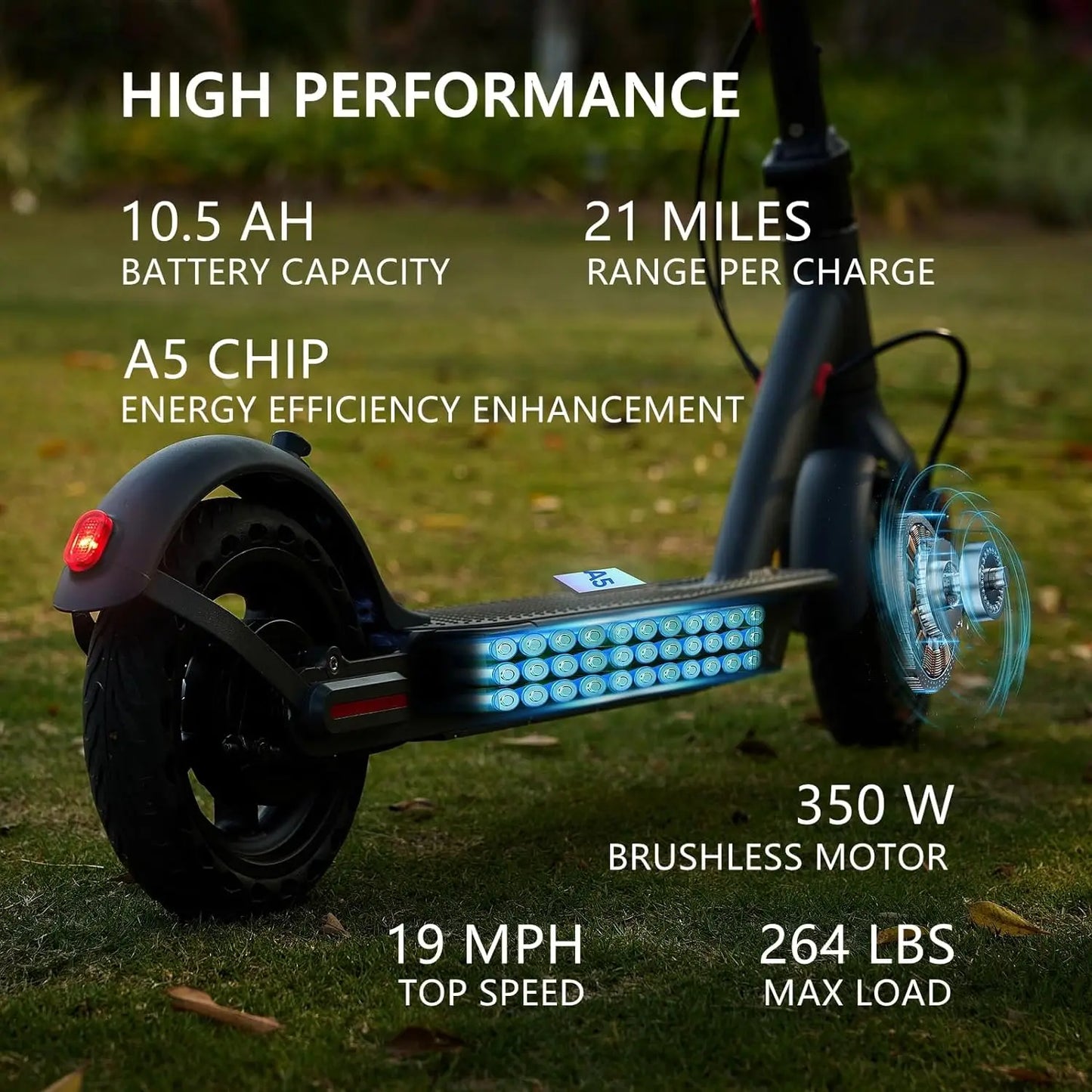 G5.0 Electric Scooter Foldable 36V 21 Mile Long Range