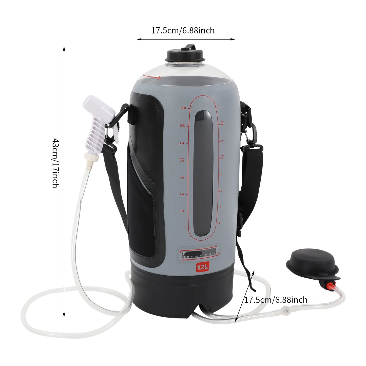 Bymaocar Camping Shower Portable Solar Shower With Pump