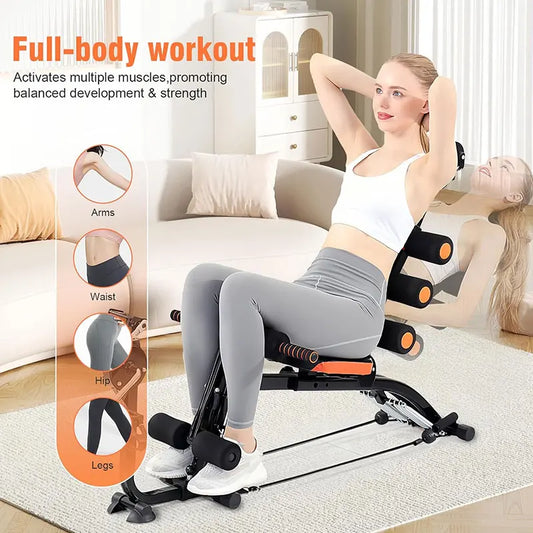 KBQ Foldable Abdominal Exercise Bench 6-In-1 Core Trainer