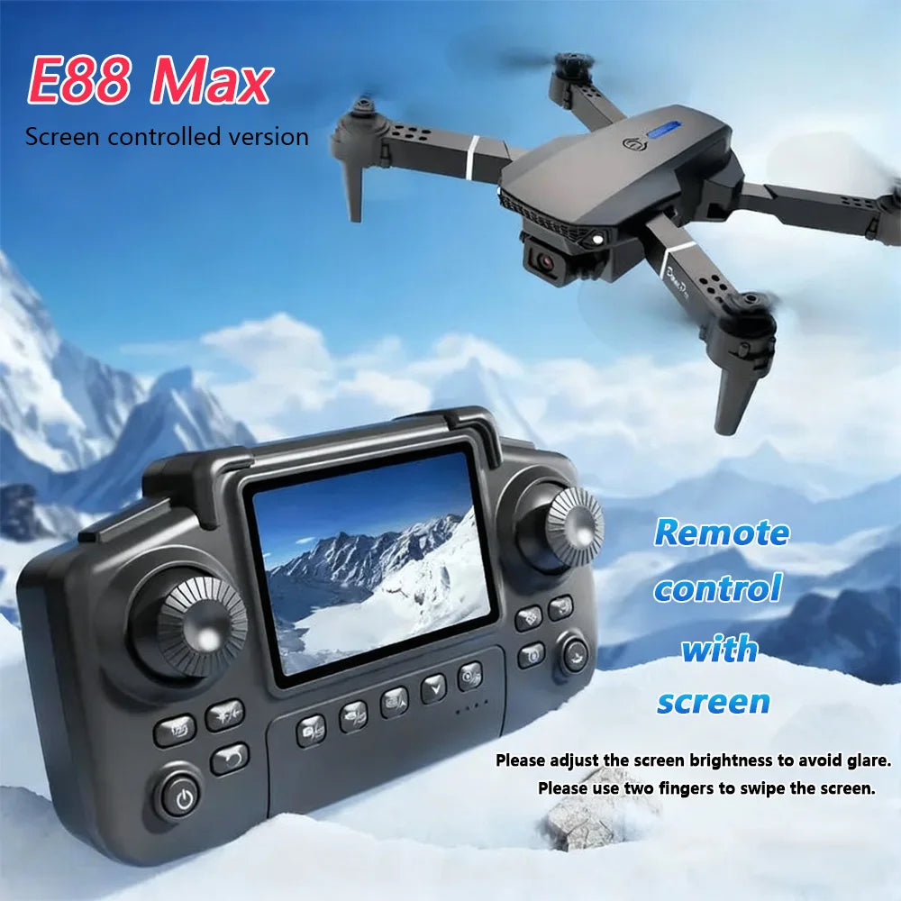 E88 4K Aerial Drone With Large Screen Remote Control