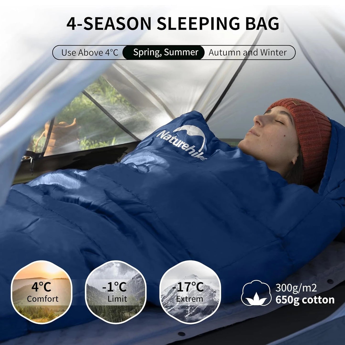 Naturehike Mummy Sleeping Bags MJ300 MJ600 Ultra Warm Camping