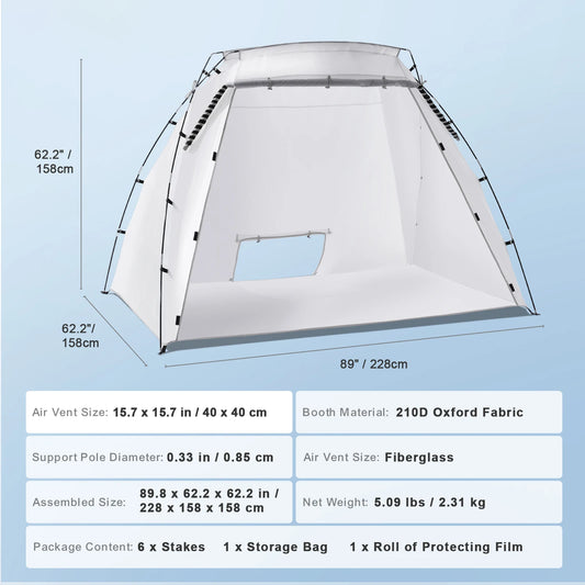 SucceBuy Portable Paint Booth Shelter Foldable Spray Tent for DIY