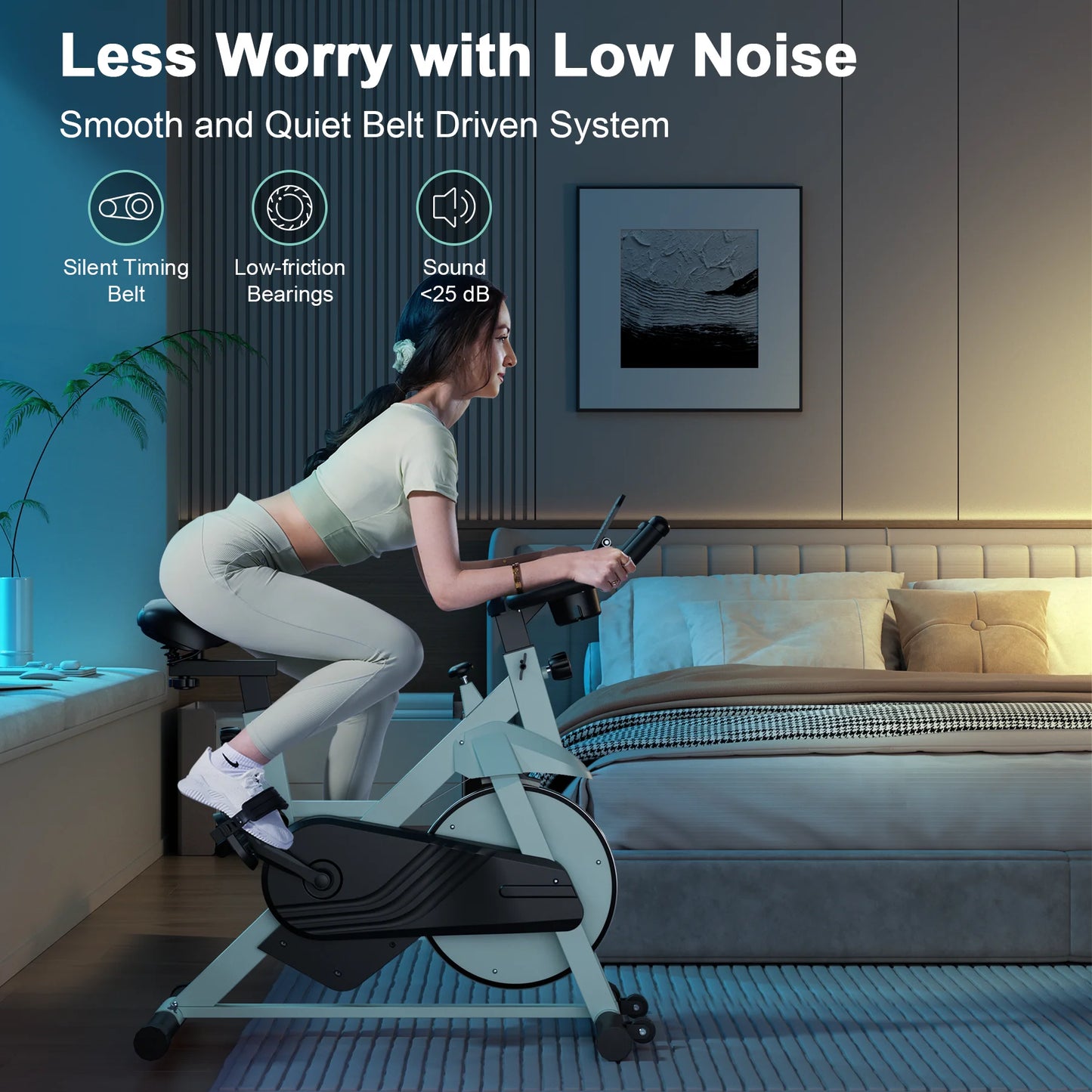 Superun Magnetic Resistance Low Noise Exercise Bike For Home Gym
