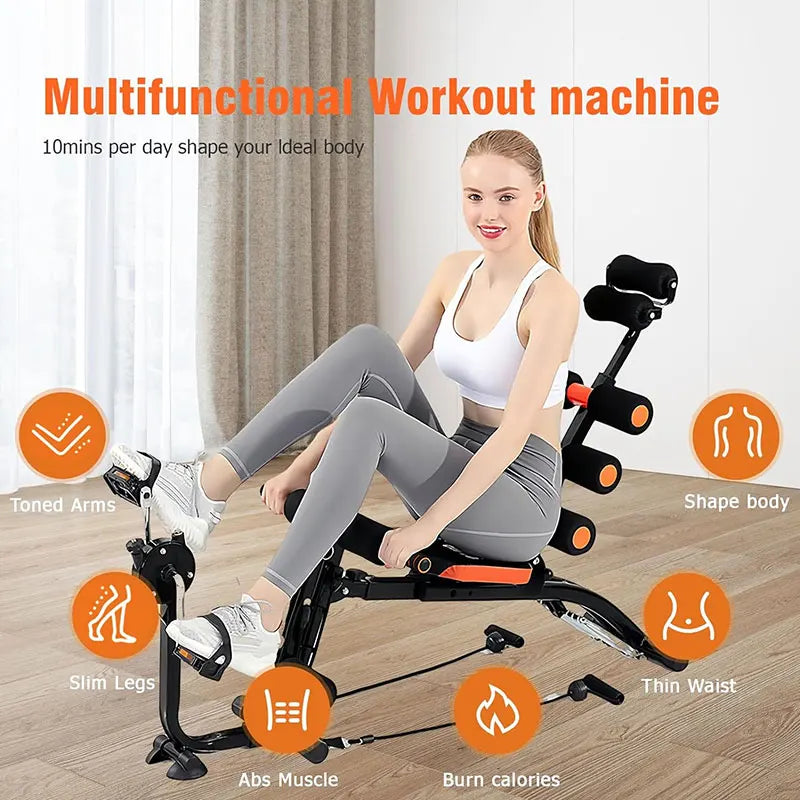 KBQ Foldable Abdominal Exercise Bench 6-In-1 Core Trainer