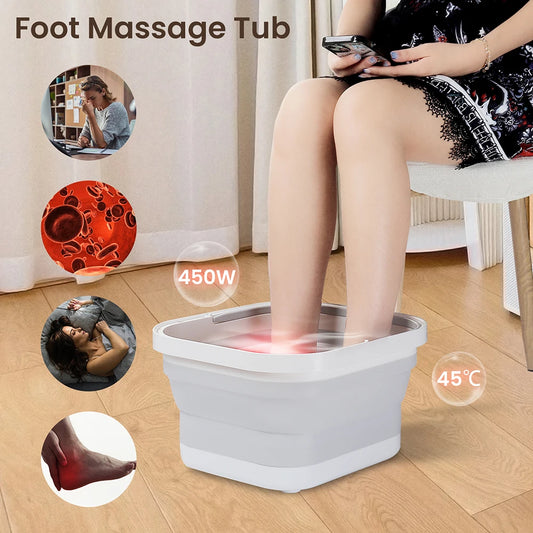 Foreverlily Portable Thermostatic Foot Massage Foldable Tub