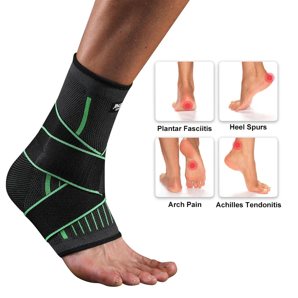 Ankle Brace Compression Sleeve Adjustable Support For Injury Recovery