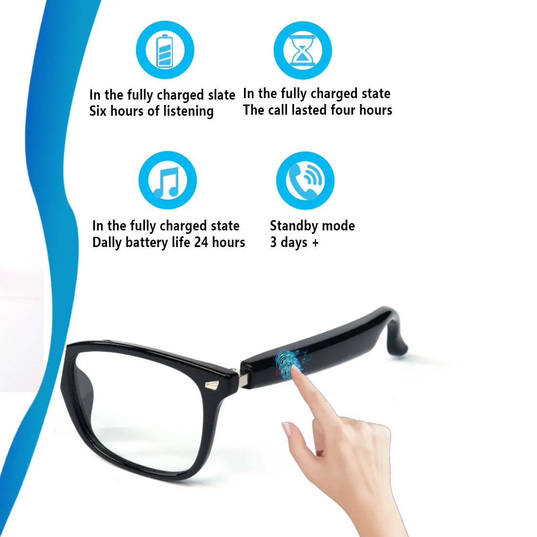 Giinova Smart Translation Glasses With Open Ear Audio HD Calls