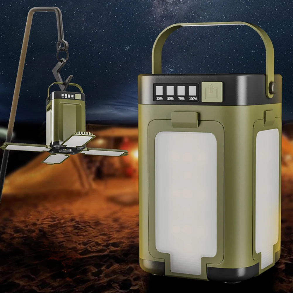 Foldable Camping Light Power Bank Lantern Solar Rechargeable Outdoor Lantern