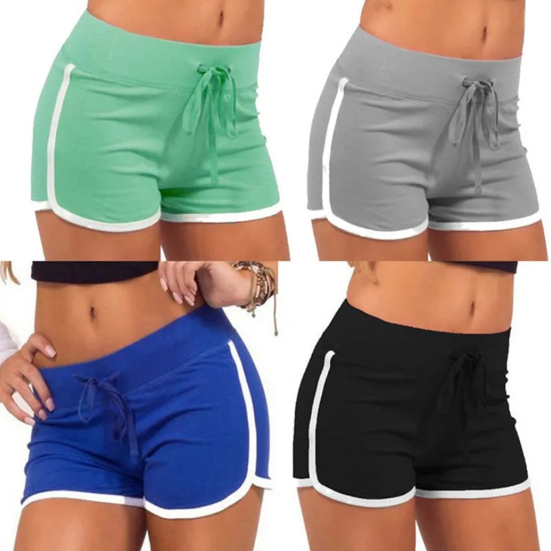 Women Cotton Yoga Shorts Quick Dry Elastic Waist Casual