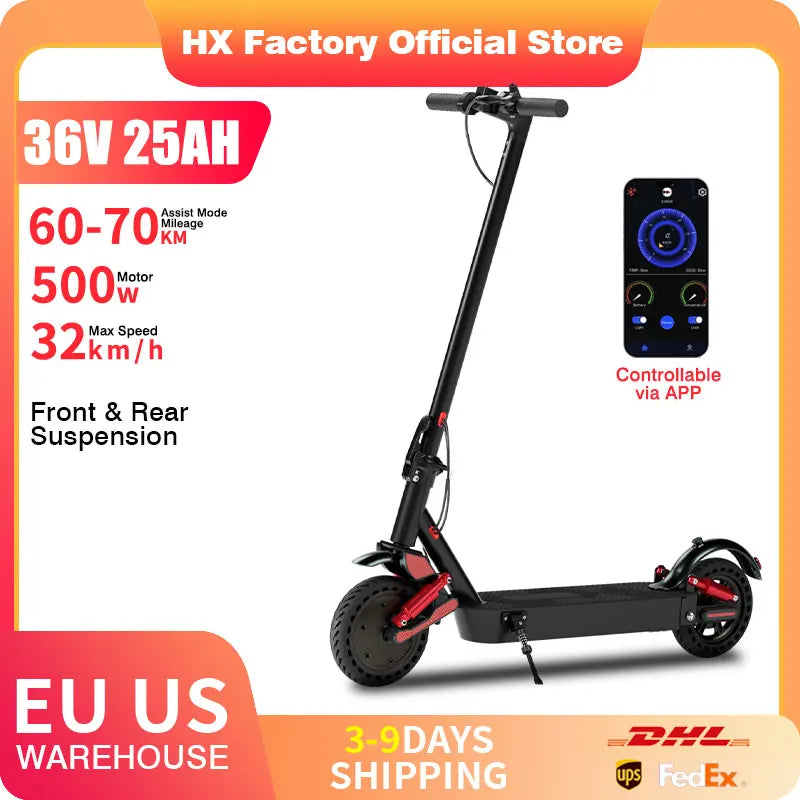 HX D06 Electric Scooter 500W 36V Foldable EScooter