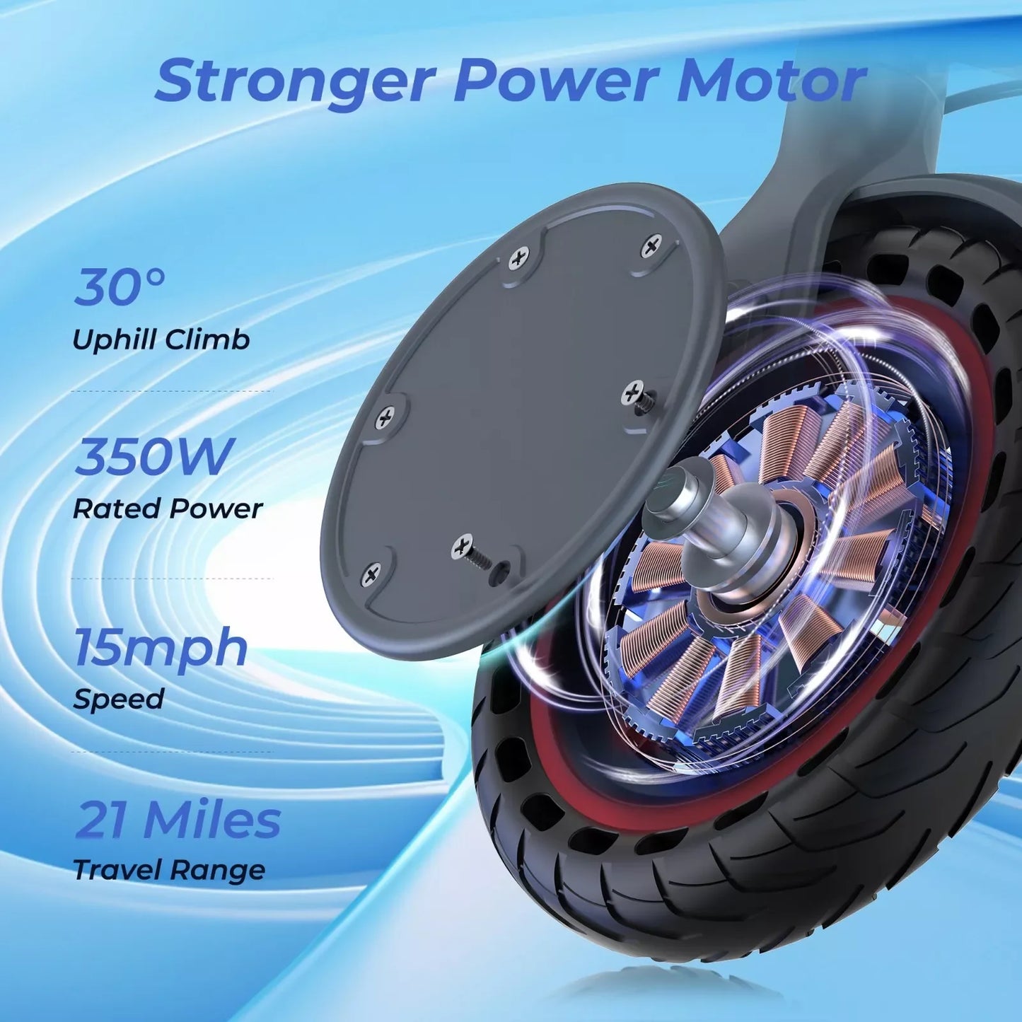 Ladped Electric Scooter 350W 19MPH With App Control