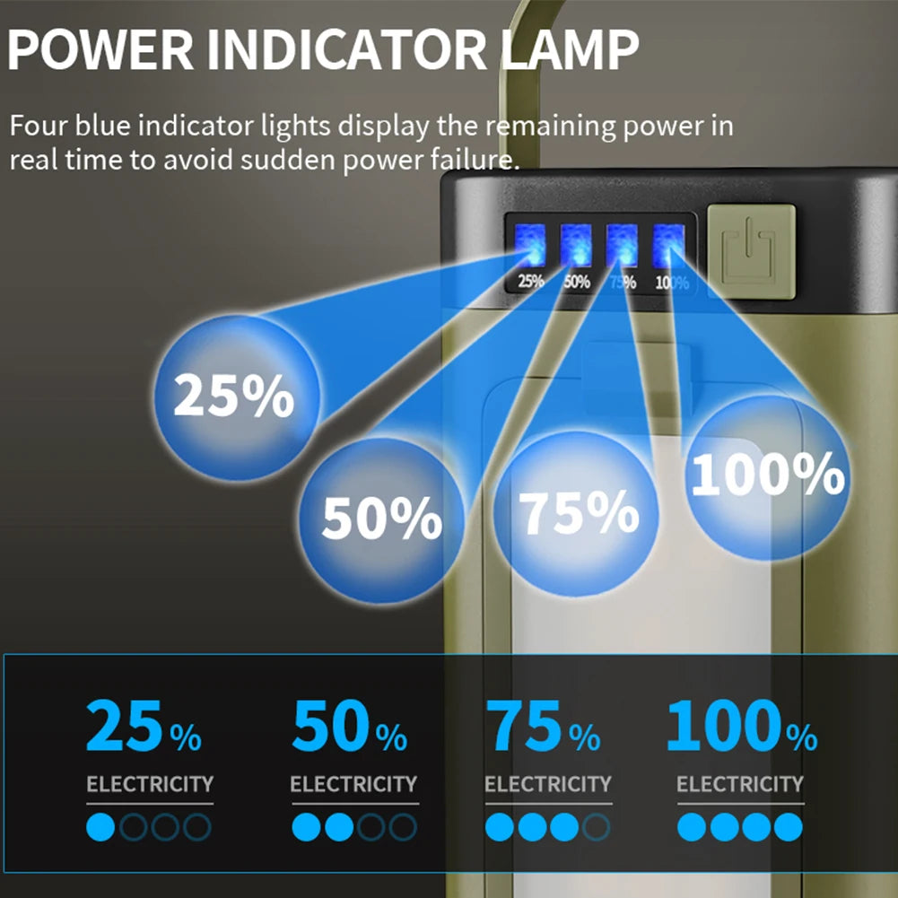 Foldable Camping Light Power Bank Lantern Solar Rechargeable Outdoor Lantern