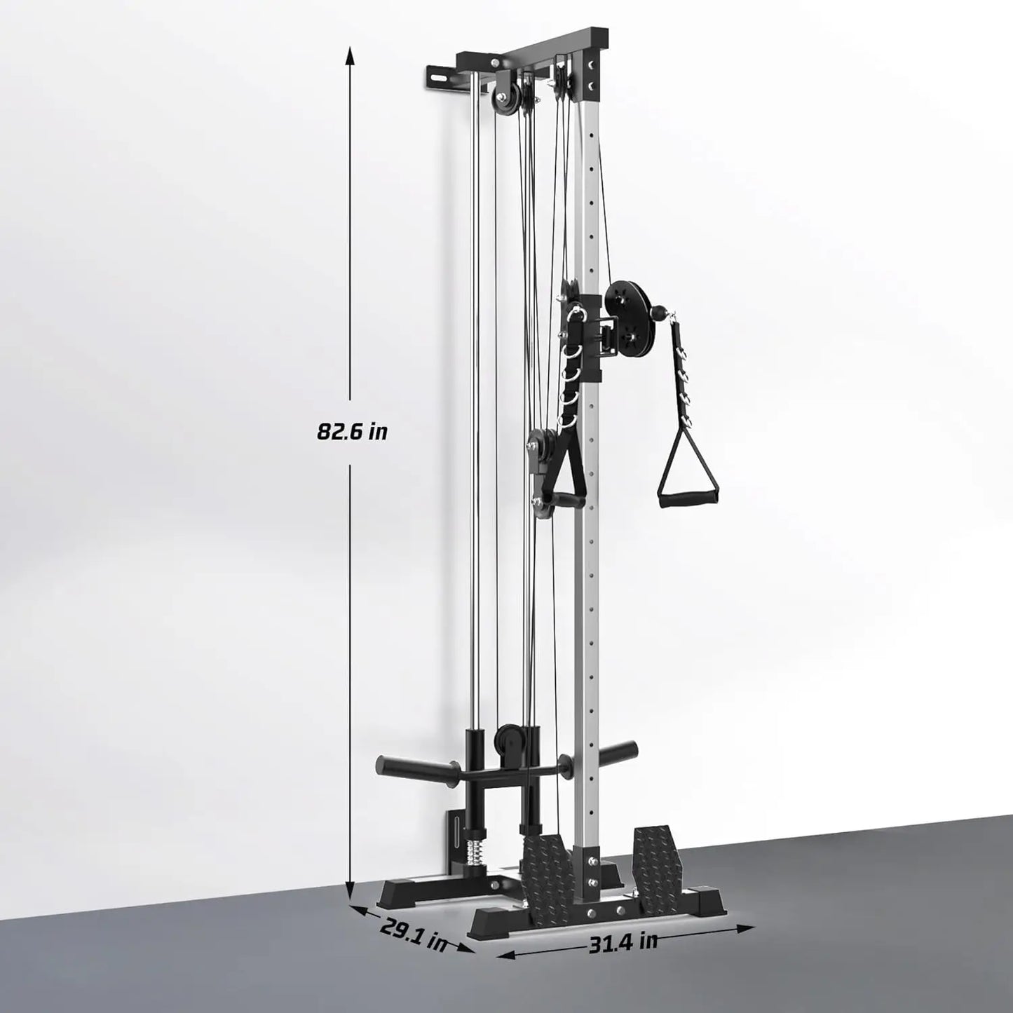 HiMISS Wall Mount Cable Machine LAT Pulldown 20-Position Pulley