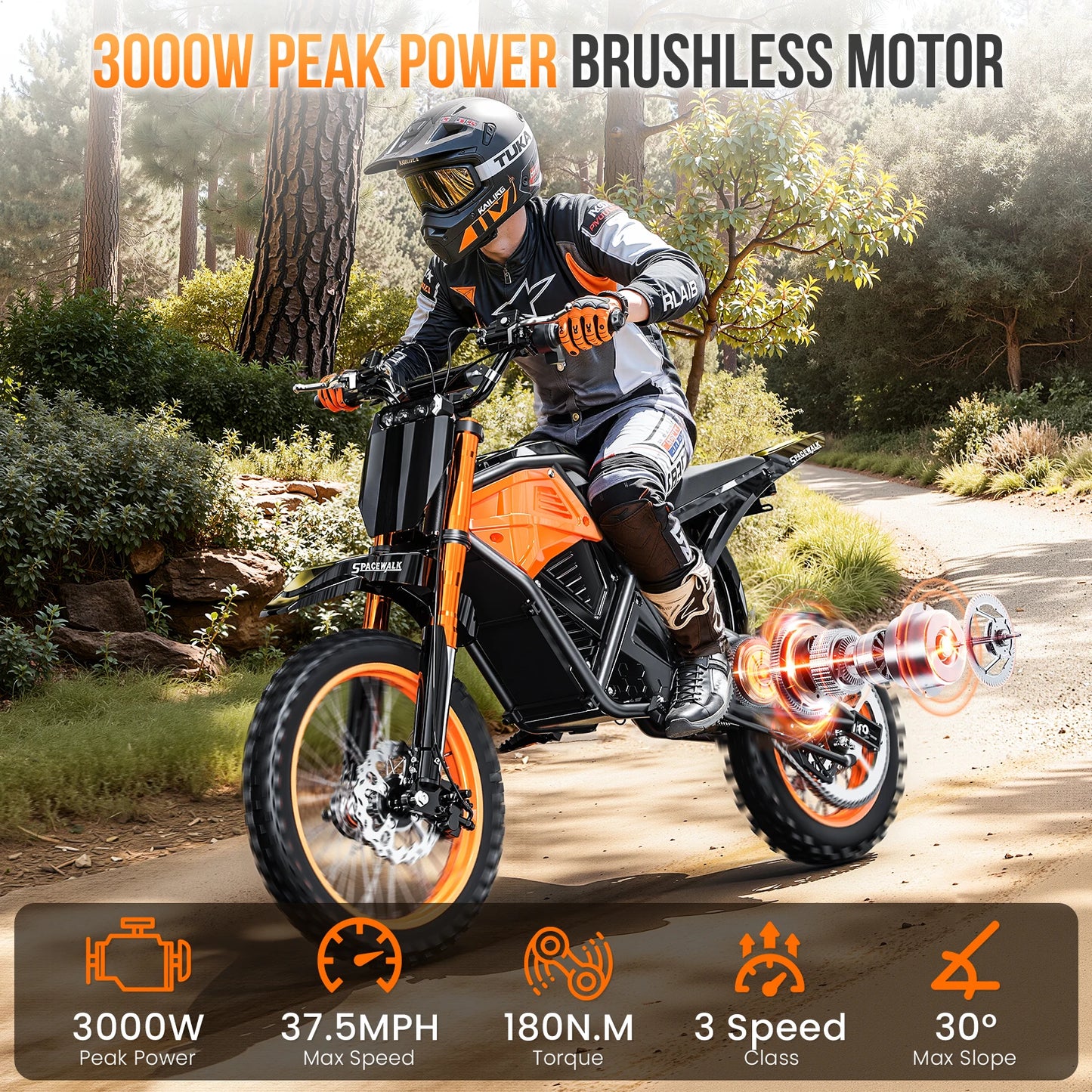 EILLEO SPACEWALK EB007 48V Electric Dirt Bike for Adults