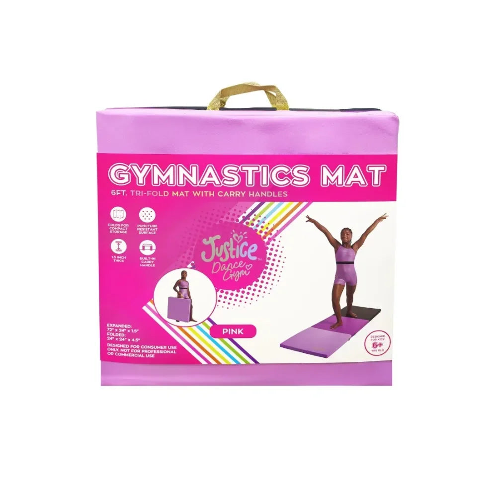 Folding Gymnastics Mat With Carry Handles For Home Gym Yoga