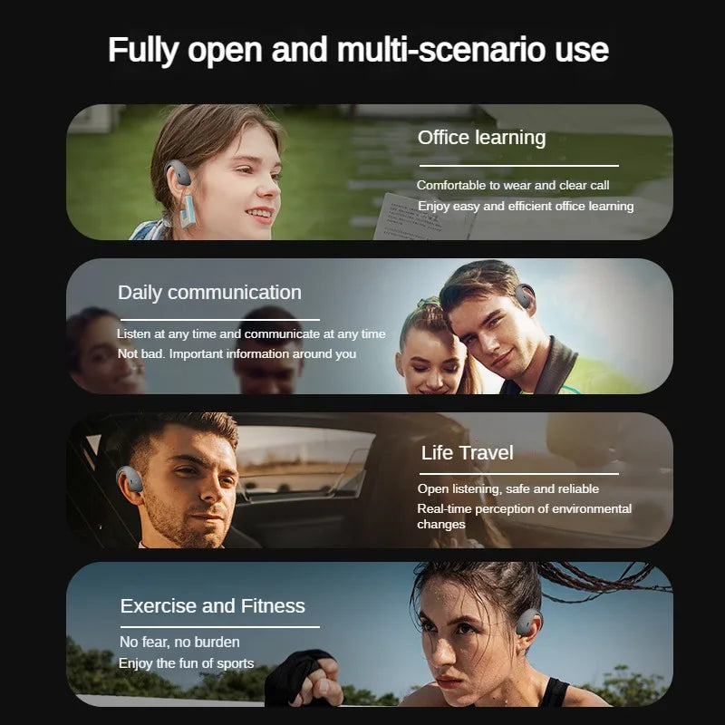 SHUKE Bone Conduction Bluetooth Headset TWS Earbuds With Mic